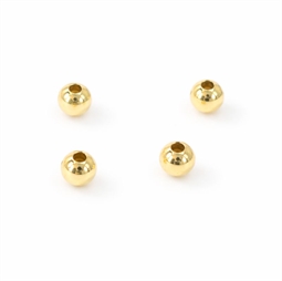 Forgyldte sølvperler 4 mm, 4 stk